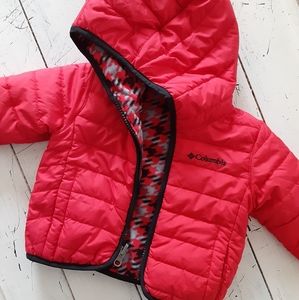 Columbia reversible coat red and hounds tooth